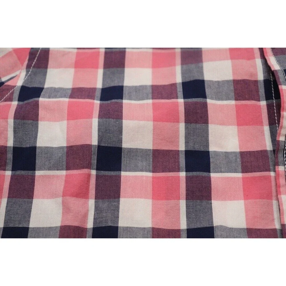 Childrens Place Red White Blue Plaid Button Down Long Sleeve 14 XL